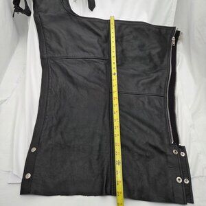 Black Leather Chaps - Lightly Lined - Great for Short Curvy Girls - Large